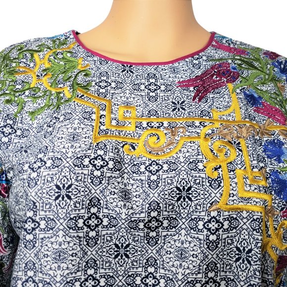 Almirah Junaid Jamshed Pakistani Shalwar Maxi-Style Kameez Viscose Cambric XS/36 - Picture 10 of 14